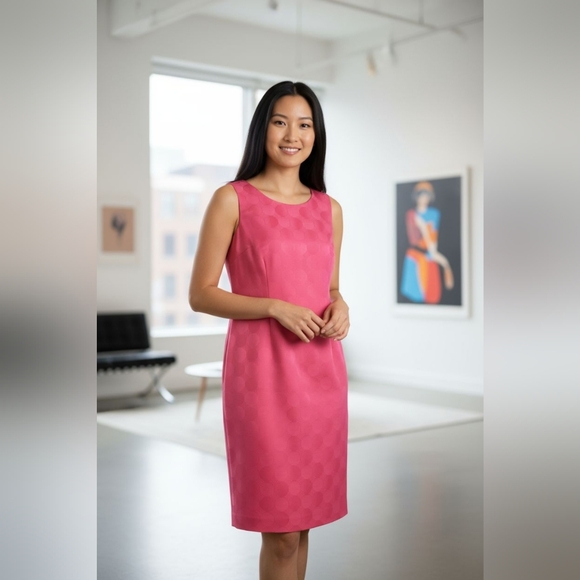 Jones Studio Vibrant Pink Midi Dress - Picture 1 of 10